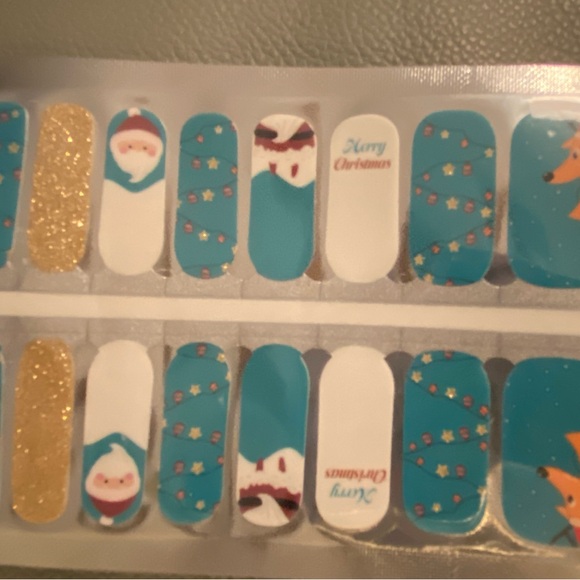 2 Nailwrap Sets Thanksgiving Christmas Turkey Stripes Dots~Santa Glitter Reindee - Picture 3 of 6